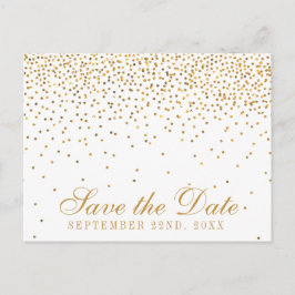 Die Vintage Glam Gold Confetti Wedding Collection Ankündigungspostkarte
