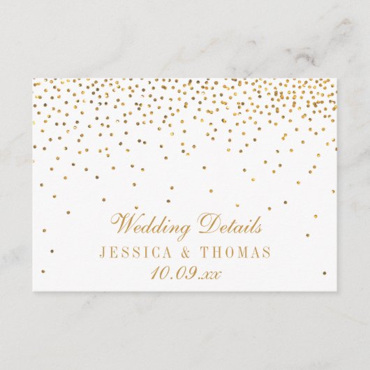 Die Vintage Glam Gold Confetti Wedding Collection Begleitkarte (Vorderseite)