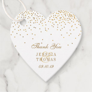 Die Vintage Glam Gold Confetti Wedding Collection Geschenkanhänger