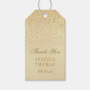 Die Vintage Glam Gold Confetti Wedding Collection Geschenkanhänger