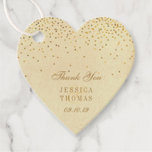 Die Vintage Glam Gold Confetti Wedding Collection Geschenkanhänger