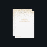 Die Vintage Glam Gold Confetti Wedding Collection Hinweiskarte<br><div class="desc">Fügen Sie Ihrer Hochzeit eine Touch Glanz mit diesen goldenen Konfetti-Ratenkarten hinzu. Das schlichte, aber stilvolle Design ermöglicht es Ihren Gästen, sich einen Ratschlag zu schreiben, damit Sie in den nächsten Jahren behalten und lesen können. Die Formulierung ist leicht zu personalisieren, sodass diese Karten schnell in Ratenkarten für Brautpartys, Verlobungen,...</div>