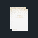 Die Vintage Glam Gold Confetti Wedding Collection Hinweiskarte<br><div class="desc">Fügen Sie Ihrer Hochzeit eine Touch Glanz mit diesen goldenen Konfetti-Ratenkarten hinzu. Das schlichte, aber stilvolle Design ermöglicht es Ihren Gästen, sich einen Ratschlag zu schreiben, damit Sie in den nächsten Jahren behalten und lesen können. Die Formulierung ist leicht zu personalisieren, sodass diese Karten schnell in Ratenkarten für Brautpartys, Verlobungen,...</div>