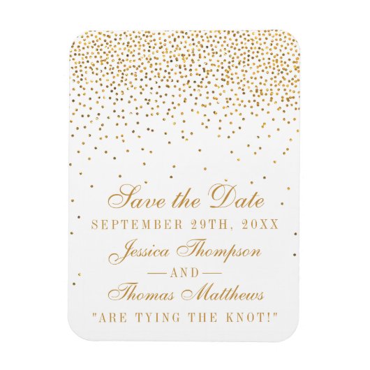 Die Vintage Glam Gold Confetti Wedding Collection Magnet (Vertikal)