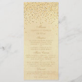 Die Vintage Glam Gold Confetti Wedding Collection Menükarte (Vorderseite)
