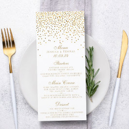 Die Vintage Glam Gold Confetti Wedding Collection Menükarte