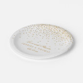 Die Vintage Glam Gold Confetti Wedding Collection Pappteller (Schrägansicht)