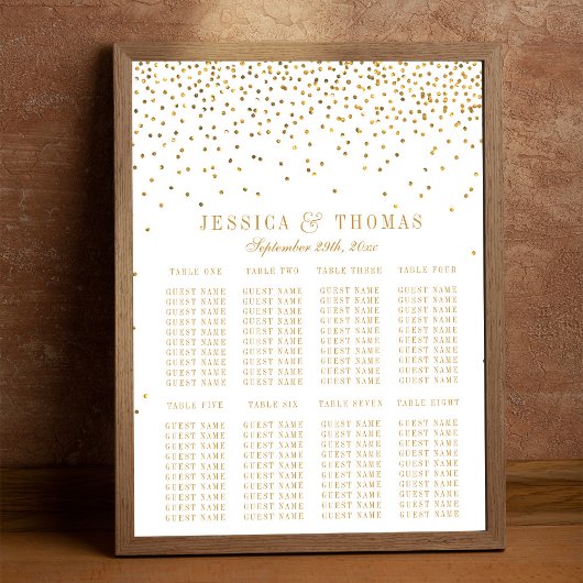Die Vintage Glam Gold Confetti Wedding Collection Poster