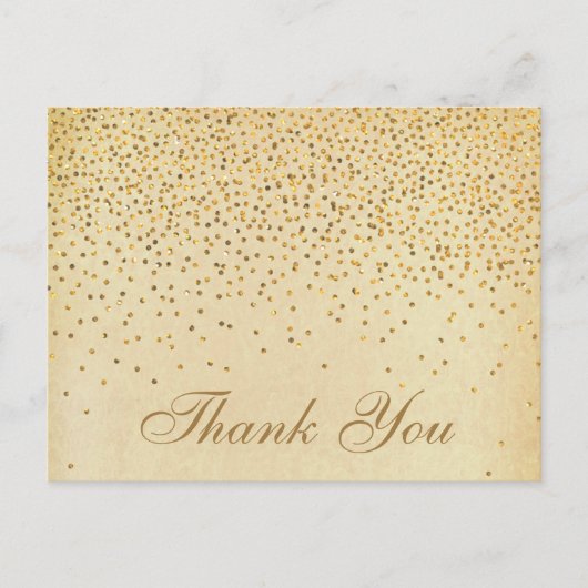 Die Vintage Glam Gold Confetti Wedding Collection Postkarte (Vorderseite)