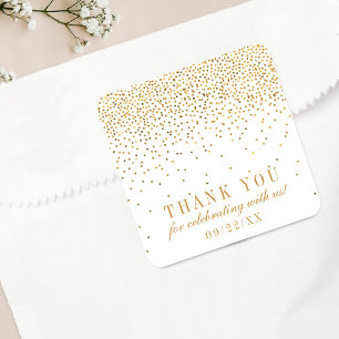 Die Vintage Glam Gold Confetti Wedding Collection Quadratischer Aufkleber