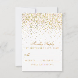Die Vintage Glam Gold Confetti Wedding Collection RSVP Karte