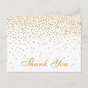 Die Vintage-Glam-Gold-Konfetti-Hochzeitskollektion Postkarte