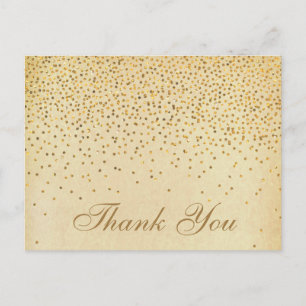Die Vintage-Glam-Gold-Konfetti-Hochzeitskollektion Postkarte