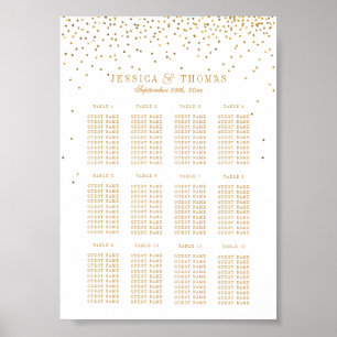 Die Vintage-Glamour-Gold-Konfetti-Hochzeitskollekt Poster