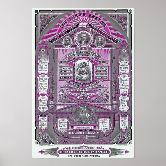 Die Vintage Gravur des Herrn (Rosa) Poster (Vorne)