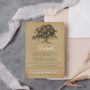 Die Vintage Hochzeitskollektion aus Eichenholz Begleitkarte