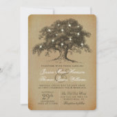 Die Vintage Hochzeitskollektion aus Eichenholz Einladung (Vorderseite)