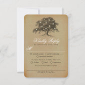 Die Vintage Hochzeitskollektion aus Eichenholz RSVP Karte (Vorderseite)