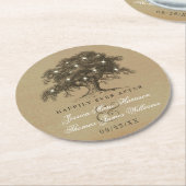 Die Vintage Hochzeitskollektion aus Eichenholz Runder Pappuntersetzer (Angewinkelt)