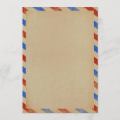 Die Vintage Hochzeitskollektion der Luftpost Menükarte (Rückseite)