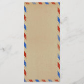 Die Vintage Hochzeitskollektion der Luftpost Menükarte (Rückseite)