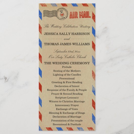 Die Vintage Hochzeitskollektion der Luftpost Programm (Vorderseite)