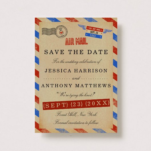Die Vintage Hochzeitskollektion der Luftpost Save The Date