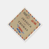 Die Vintage Hochzeitskollektion der Luftpost Serviette (Ecke)