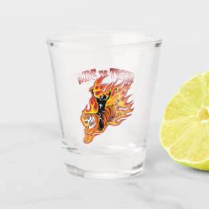 Die Vintage Illustration des Schwermetalls von Tig Schnapsglas