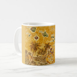 Die Vintage-Karte der hawaiianischen Inseln  Kaffeetasse
