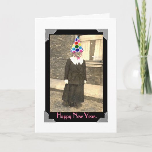 Die Vintage Karte des neuen Jahres (Vorderseite)