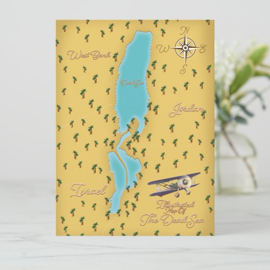 Die Vintage Karte des Toten Meeres (Stehend Vorderseite)