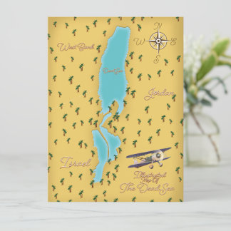 Die Vintage Karte des Toten Meeres