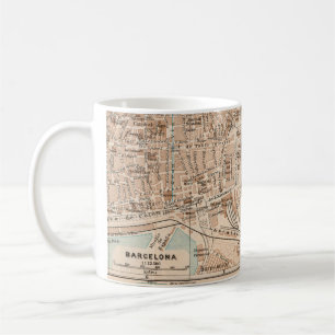 Die Vintage Karte von Barcelona Kaffeetasse