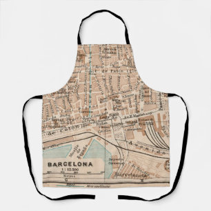 Die Vintage Karte von Barcelona Schürze
