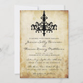Die Vintage Kronleuchter-Hochzeitskollektion Einladung (Vorderseite)