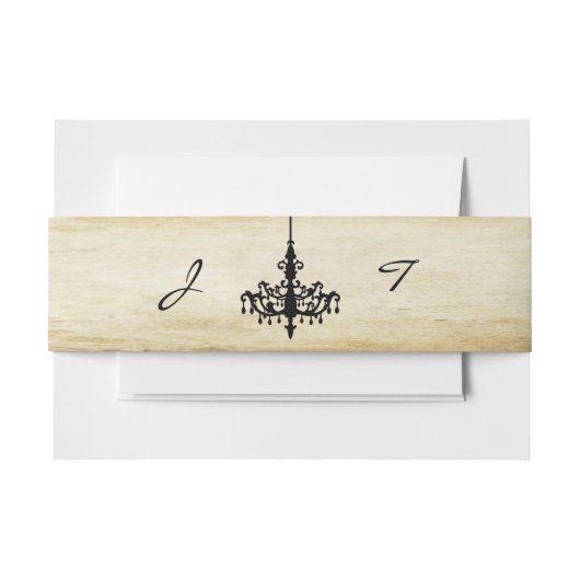 Die Vintage Kronleuchter-Hochzeitskollektion Einladungsbanderole (Vorderseite Beispiel)
