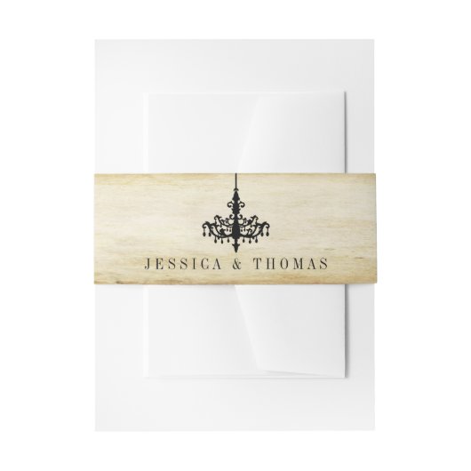 Die Vintage Kronleuchter-Hochzeitskollektion Einladungsbanderole (Vorderseite Beispiel)