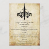 Die Vintage Kronleuchter-Hochzeitskollektion Menükarte (Vorderseite)