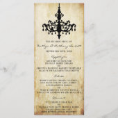 Die Vintage Kronleuchter-Hochzeitskollektion Menükarte (Vorderseite)