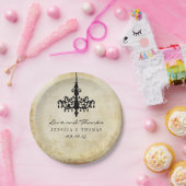 Die Vintage Kronleuchter-Hochzeitskollektion Pappteller (Party)