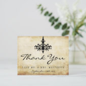 Die Vintage Kronleuchter-Hochzeitskollektion Postkarte (Stehend Vorderseite)