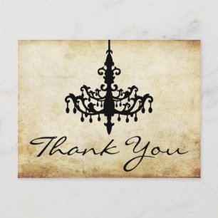 Die Vintage Kronleuchter-Hochzeitskollektion Postkarte
