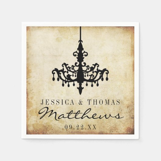 Die Vintage Kronleuchter-Hochzeitskollektion Serviette (Vorderseite)