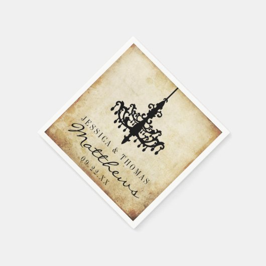 Die Vintage Kronleuchter-Hochzeitskollektion Serviette (Ecke)