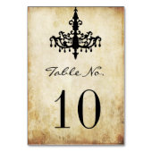 Die Vintage Kronleuchter-Hochzeitskollektion Tischnummer (Vorderseite)