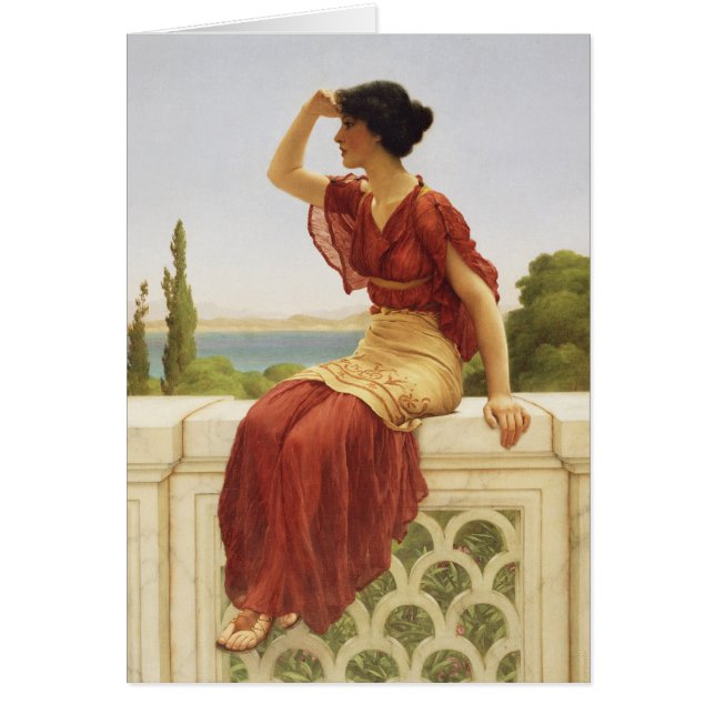 Die Vintage Kunstkarte der signalen Godward-Frau (Vorne)