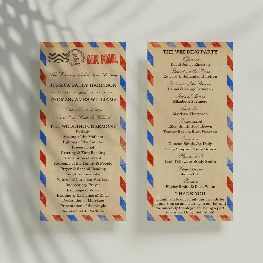 Die Vintage Luftpost Hochzeitskollektion Programm
