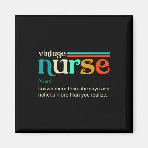 Die Vintage Nurse-Noun-Definition weiß mehr als si Magnet