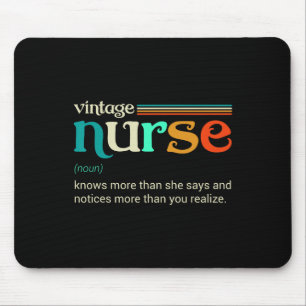 Die Vintage Nurse-Noun-Definition weiß mehr als si Mousepad